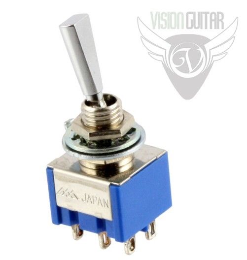 Quality DPDT ON/ON Mini Toggle Switch - Chrome - Coil Tapping, Phasing