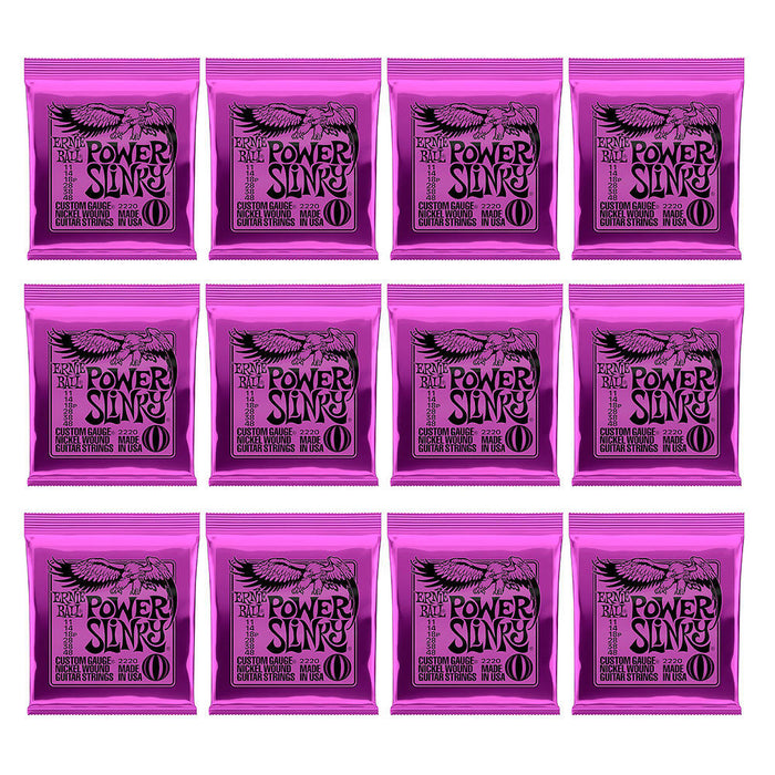 12-Pack Ernie Ball 2220 Power Slinky Nickel Wound Guitar Strings Gauge 11-48