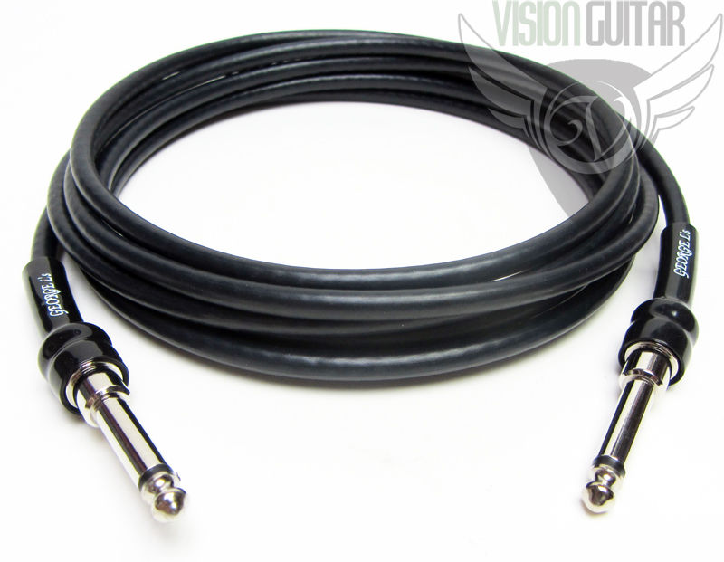 15' GEORGE L'S .225 Guitar/Bass/Instrument Cable - Straight Plugs - Black