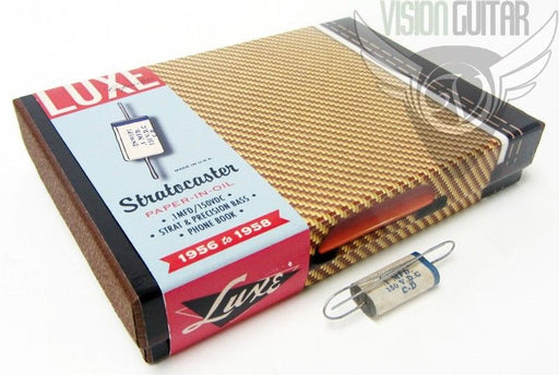 Luxe 1956-1958 Strat Tele Repro Handmade Paper-In-Oil .1/150v Capacitor Kit