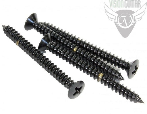 Quality US Made BLACK SCREWS (4) Neckplate Screws For Strat/Tele