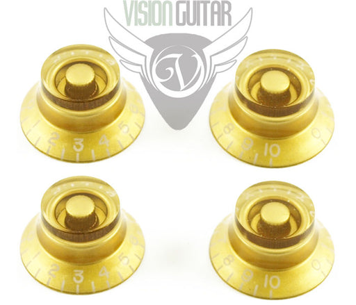 Gold Bell Hat Knob Set - (Set of 4) - For METRIC Epiphone Guitars