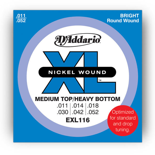 D'ADDARIO EXL116 Nickel Wound Guitar Strings Medium Top/Heavy Bottom 11-52