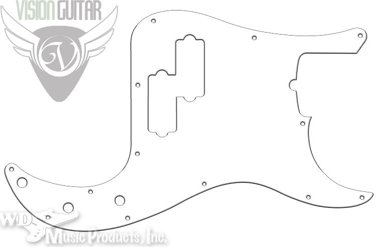 WD Fender American Standard P-Bass Precision Bass Pickguard 1-Ply White PBA-402