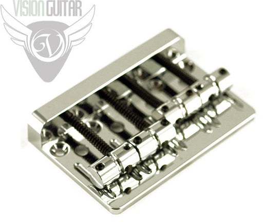 High Quality Chrome Replacement Bass Bridge - String Through Bridge or Body