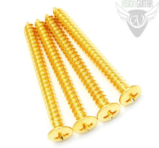 Quality US Made GOLD SCREWS (4) Neckplate Screws For Strat/Tele