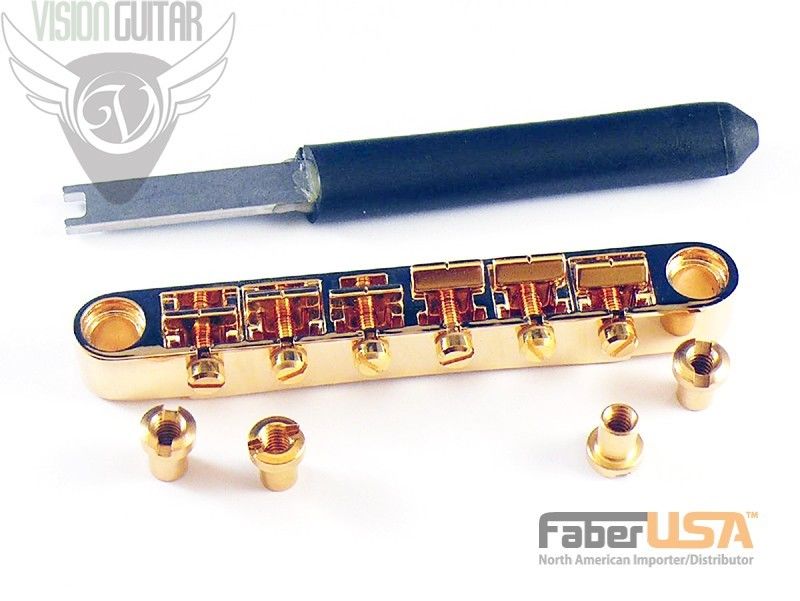 Faber TONE-LOCK ABR1 Bridge Fits 6-32 & 4mm Bridge Posts - Gold Finish (3035)