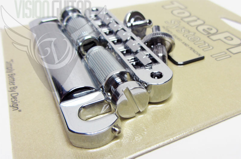TonePros Standard Pre-Notched Bridge & Tailpiece Set Chome LPM04-C