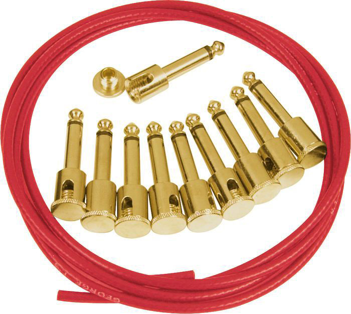 George L's Pedalboard Effects Cable Kit - Vintage Red .155 R/A Gold Plugs