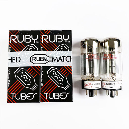 Ruby Matched Duet 6L6 Black Plate Power Tubes 6L6GCBSTR