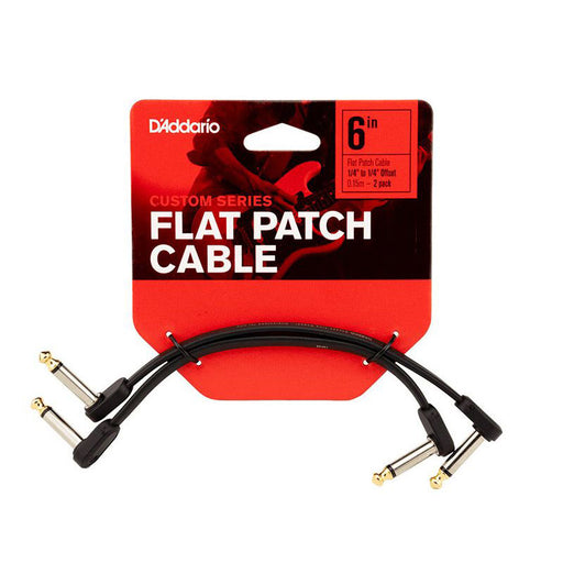 D'Addario Flat Patch Cables Matching Right-Angle 6 inches (2-Pack) PW-FPRR-206