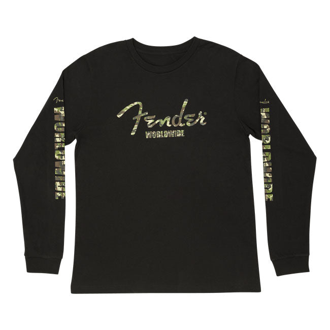 Fender Camo Long Sleeve T-Shirt Black Medium 9192001406