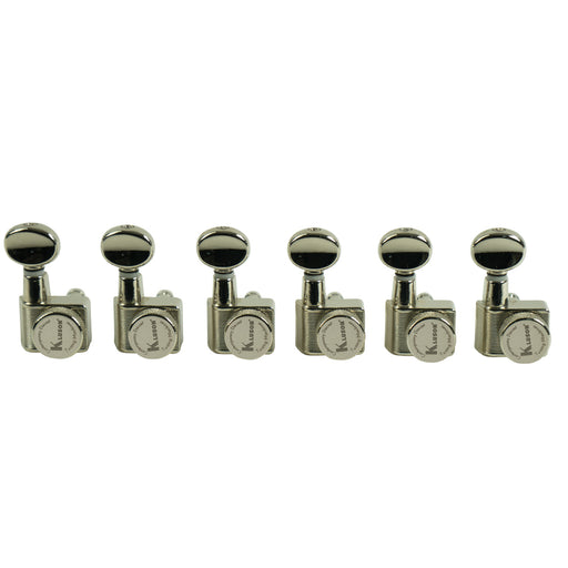 Kluson 6IL Locking Modern 2-Pin Staggered Tuning Machines Nickel KCDFL-6BX-N