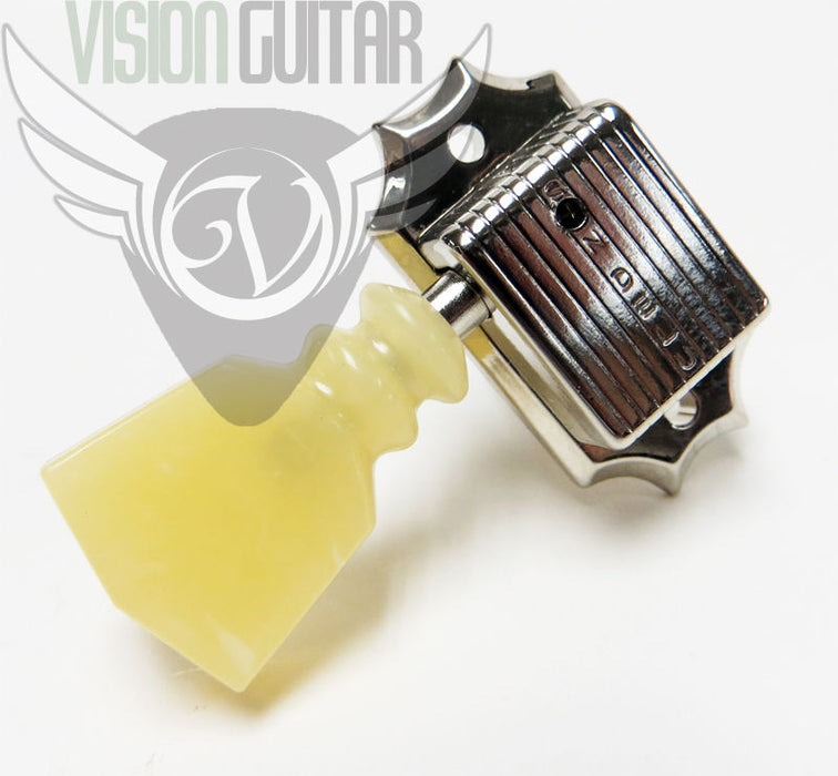 TonePros Vintage Bushing 3+3 Double Ring Keystone Single Line Tuners TPKV2-N