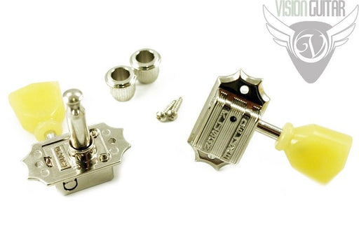 TonePros TPK33-N Nickel Kluson Vintage Tuners 3x3 Keystone Buttons