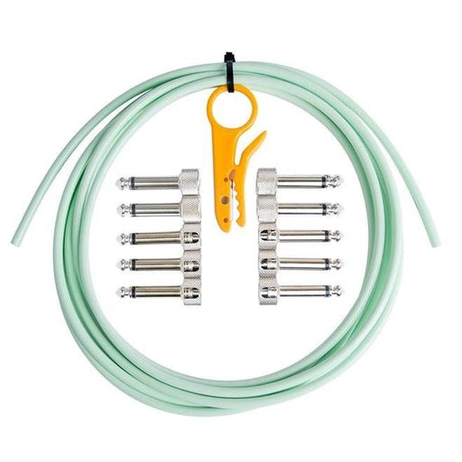Lava Cable Mini ELC Effects Pedalboard Kit (5) Complete Cables - SURF GREEN!