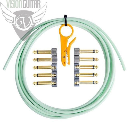 Lava Cable MINI ELC Solder Free PedalBoard Kit - Custom SURF GREEN & Gold Plugs