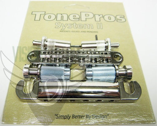 TonePros Nashville METRIC Pre-Notched Bridge & Tailpiece Set Nickel LPM02-N
