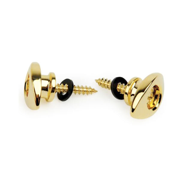 Planet Waves Elliptical End Pins Safety Strap Buttons GOLD PWEEP302