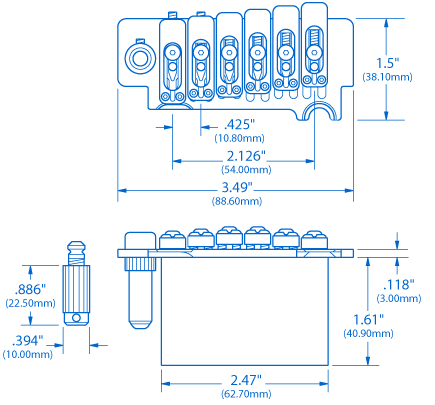 Wilkinson Gotoh VS-100 Chrome Strat Tremolo 56.8mm Spacing VS-100G HC
