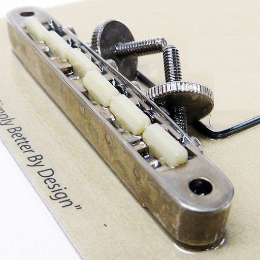 TonePros ABR1 Replacement Tune-O-Matic Bridge Nylon Saddles Aged Nickel AVR2G-AN