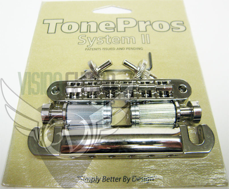 TonePros Nashville Pre-Notched Nickel Bridge Tailpiece Set LPM04-N