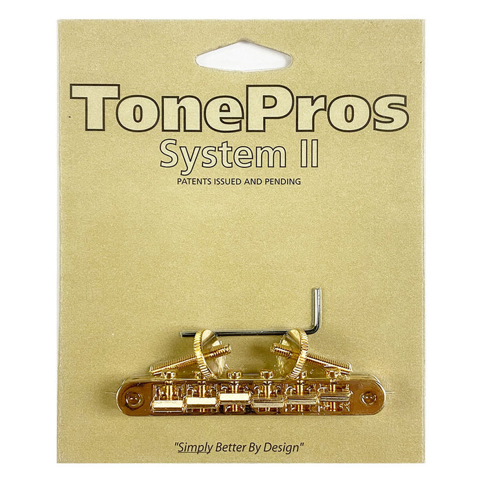 TonePros ABR1 Replacement Tune-O-Matic Bridge AVR2-G Gold