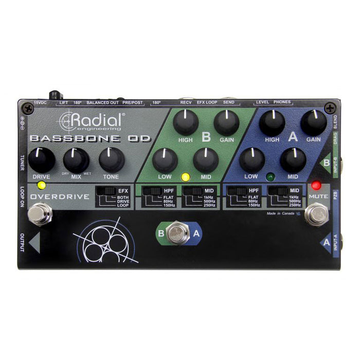 tonebone pedal Radial Tonebone Bassbone OD 2-Channel Bass Preamp