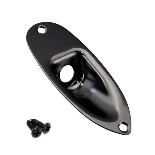 Strat Recessed Black Input Jack Plate With Screws AP-0610-003