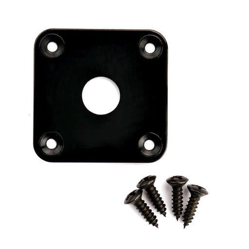 Les Paul Quality Metal Jack Plate With Matching Screws Black AP-0633-003