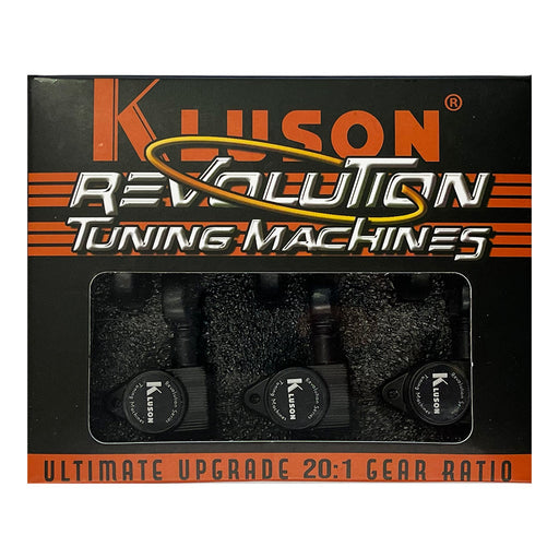 Kluson 3+3 Revolution Series E-Mount Tuners Black KRE-3-B