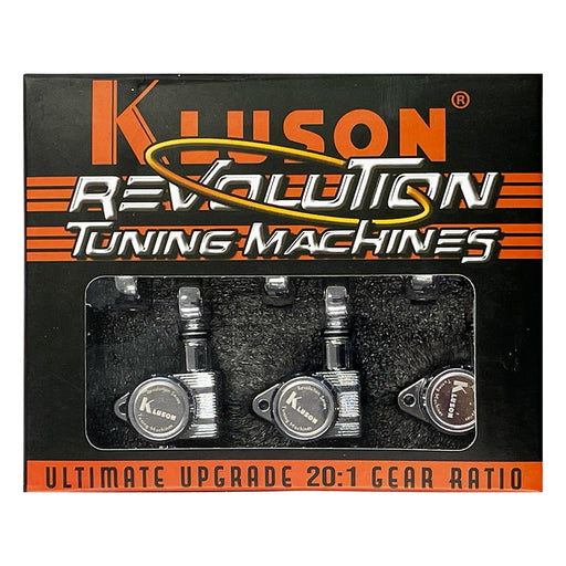 Kluson 3+3 Revolution Series E-Mount Tuners Chrome KRE-3-C