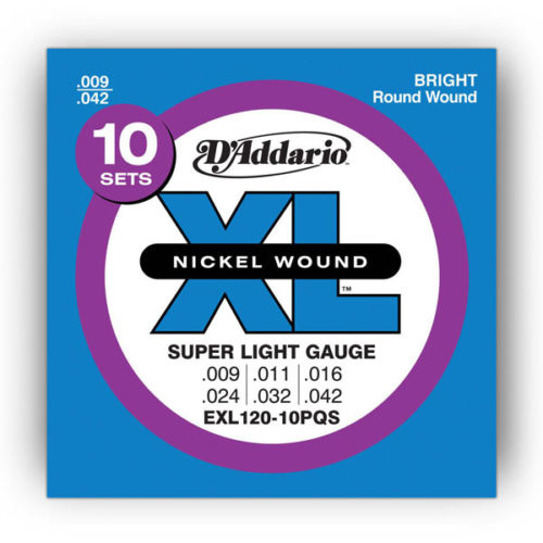 D'Addario EXL120 nikkelgewonden elektrische gitaarsnaren, Super Light, 9-42 D'Addario EXL120 nikkelgewonden elektrische gitaarsnaren, Super Light, 9-42