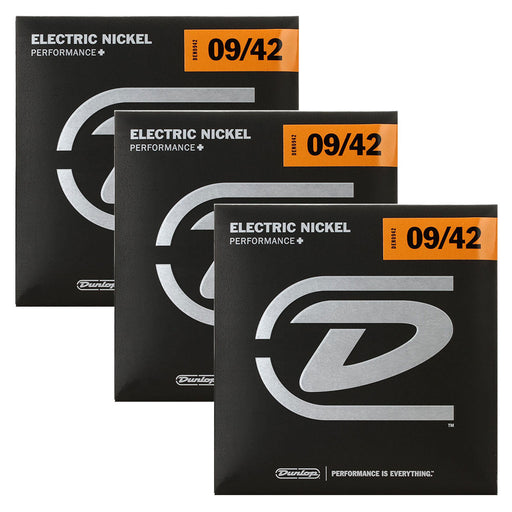 3-Pack! Dunlop Nickel Steel Electric Guitar String Set (9-42 Gauge) DEN0942
