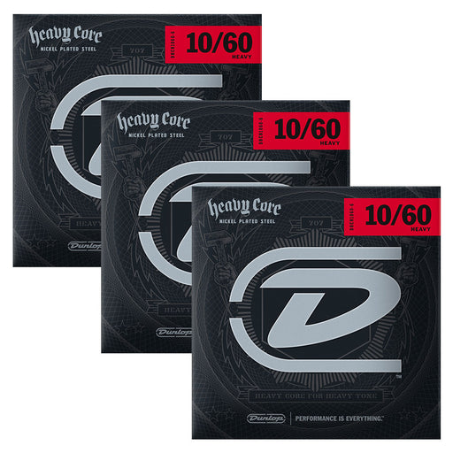 3-Pack! Dunlop DHCN1060-6 Heavy Core String Set/6