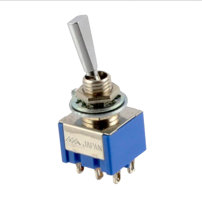 DPDT On-Off-On Mini Toggle Switch Chrome