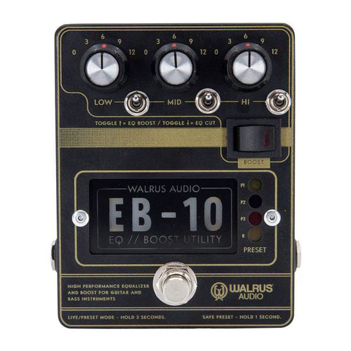 Walrus Audio EB-10 Preamp EQ Boost Pedal Black