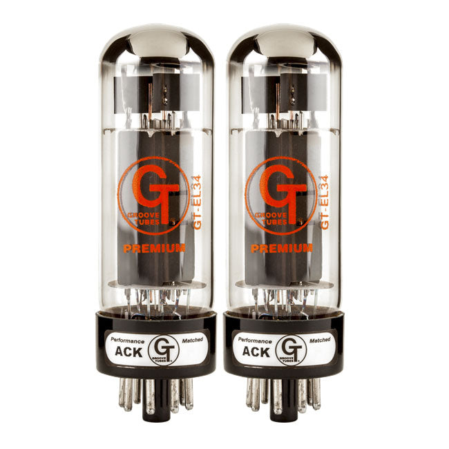 Groove Tubes GT-EL34-R Premium Matched Duet Vacuum Tube Set High Rated 10