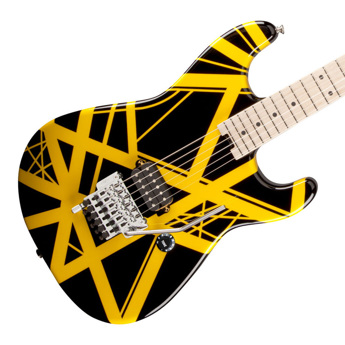 EVH Striped Series Black with Yellow Stripes Electric Guitar 5107902528