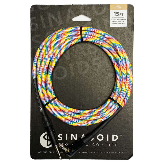 Sinasoid Rainbow Flex Instrument Cable Van Damme XKE 15 Foot Straight/Angled