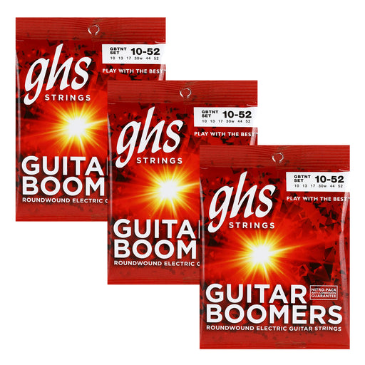 3-Pack! GHS Boomers 6-String Electric Guitar Strings GBTNT Thin-Thick 10-52