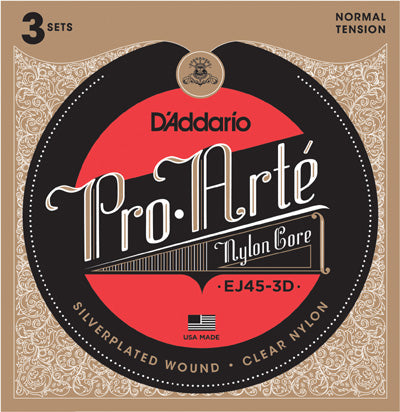 3 Sets! D'Addario Pro-Arte Nylon Classical Acoustic String - Normal Tension