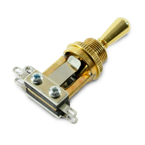 Switchcraft Short Straight Type 3-Way Toggle Switch Gold w/Gold Tip