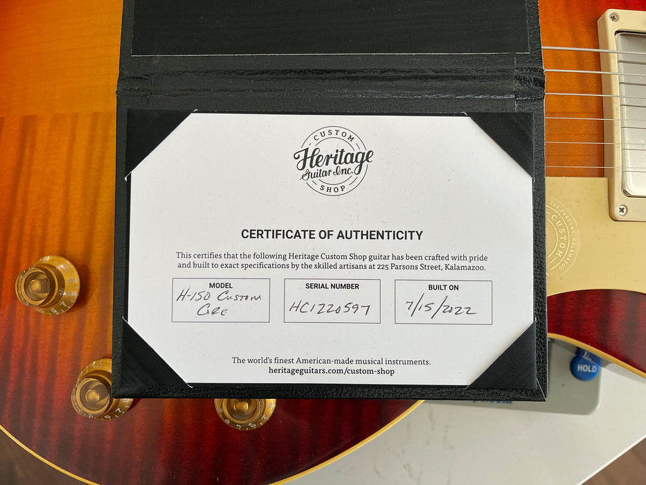 Heritage Custom Shop Core H-150 Electric Guitar Dirty Dark Cherry Sunburst