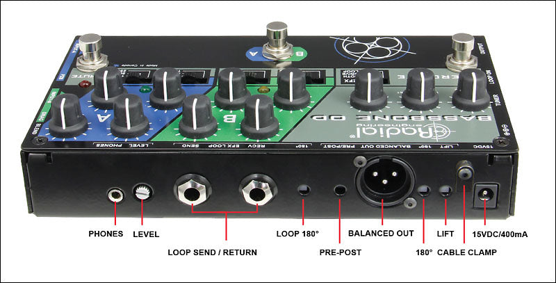 tonebone pedal Radial Bassbone OD Bass Preamp