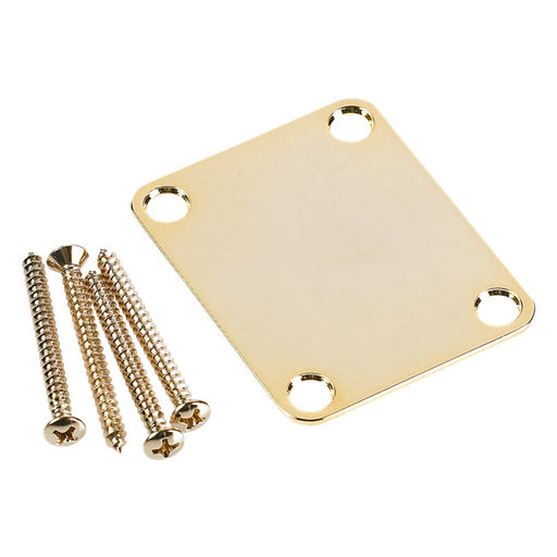 Fender 4-Bolt Vintage Plain Neck Plate w/Screws Gold 0991447200
