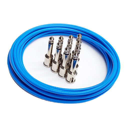 George L's Pedalboard Effects Cable Kit  Blue Cable .155 R/A Nickel Plugs