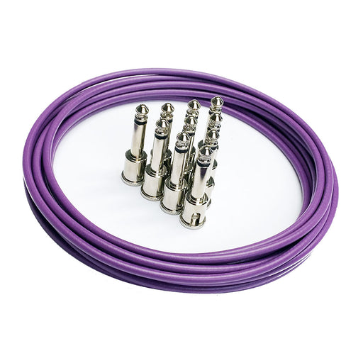 George L's Pedalboard Effects Cable Kit - Purple Cable .155 Nickel R/A Plugs