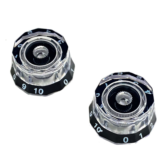 PRS Clear Black Lampshade Knobs Set of 2 101754:001:008:002