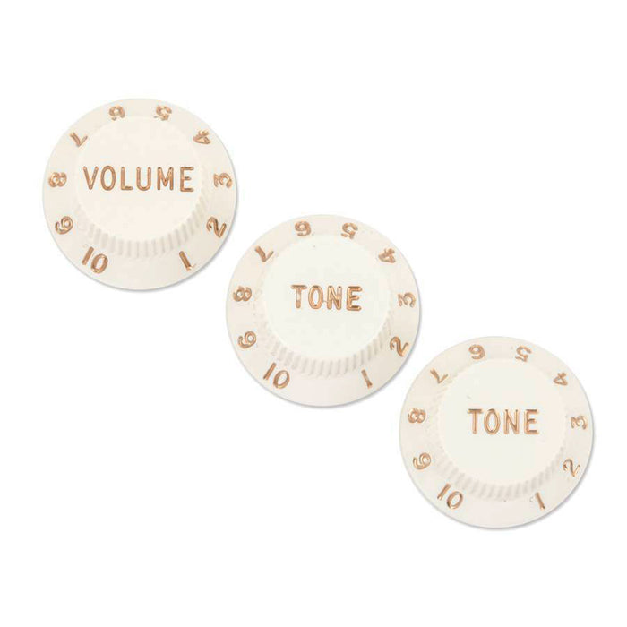 Fender USA Parchment Strat Volume Tone Knob Set (3) 0056254049